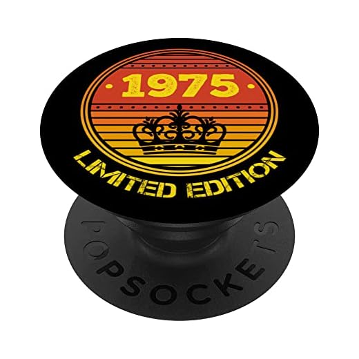 Vintage 1975 Pop Socket para teléfono retro divertido cumpleaños 1975 PopSockets PopGrip Intercambiable