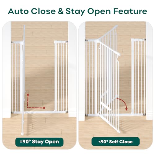 53in Extra Tall Cat Gate for Doorway, 29.5-40.6in Auto Close Pet Gate-White | Ostutry Gate with Cat Door, Climb Proof Dog Gate No Drilling Pressure Mounted - Image 4