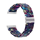 Compatible with Fitbit Versa 3/Sense Fashion Resin Watch Band Replacement Bracelet with Stainless Steel Clasp for Fitbit Sense&Versa 3 Bands Man&Woman (Purple/Blue)