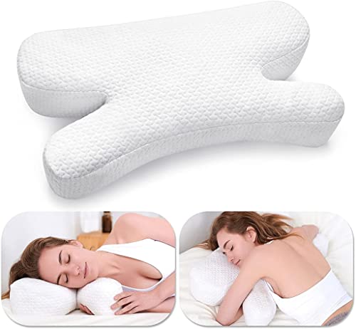 Clieey Anti Wrinkle Aging Pillow Gel Shredded Memory Foam for Neck Pain Relief Pillow for Sleeping Side Back Stomach Sleeper Pillows