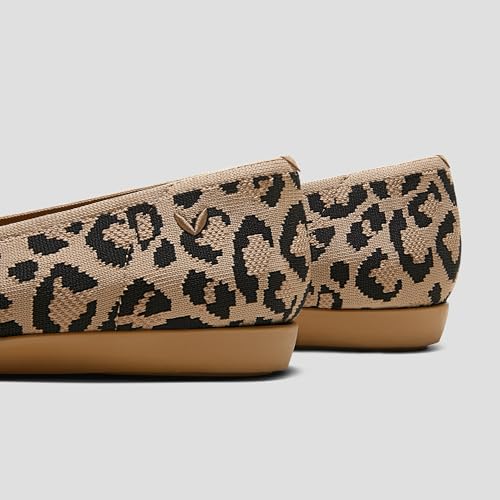 Image of VIVAIA Margot Walker Women's Flats Lightweight Square Toe V Cut Ballet Flats Comfortable Casual Water Repellent Walking Flat Shoes