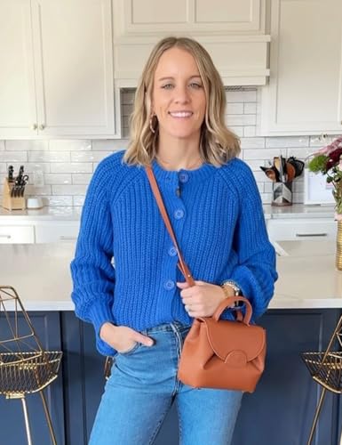 COZYPOIN Women Chunky Cardigan Open Front Sweater Long Sleeve Knitted Cardigan Button Down Outerwear Knitwear3