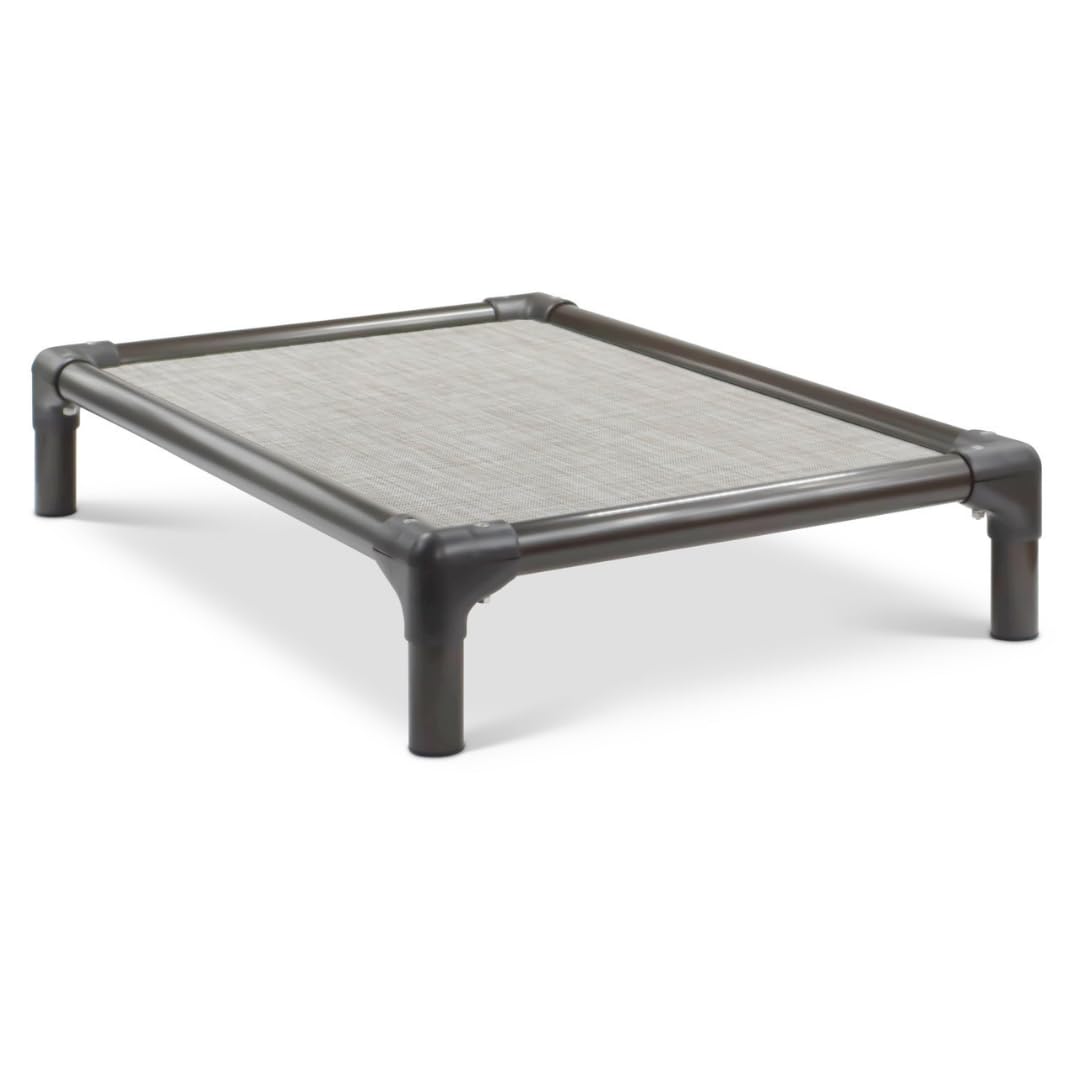 Kuranda Chewproof Elevated Dog Bed - Walnut PVC - 40" x 25" - Sunsure Textilene Outdoor Mesh - Birch