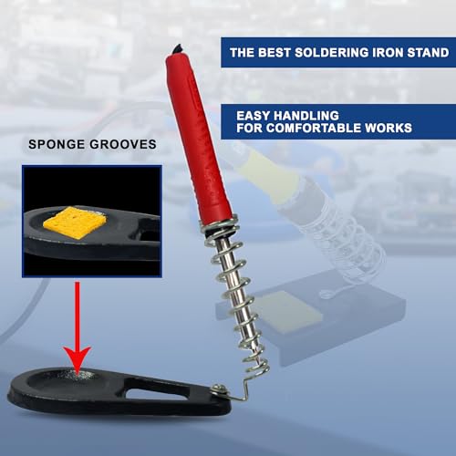 Image of inchGILHOT Sturdy Metal Round Soldering Iron Stand with Spring Holder and Tip Holder - Ideal for Heavy Soldering Projects and Professional Use inch