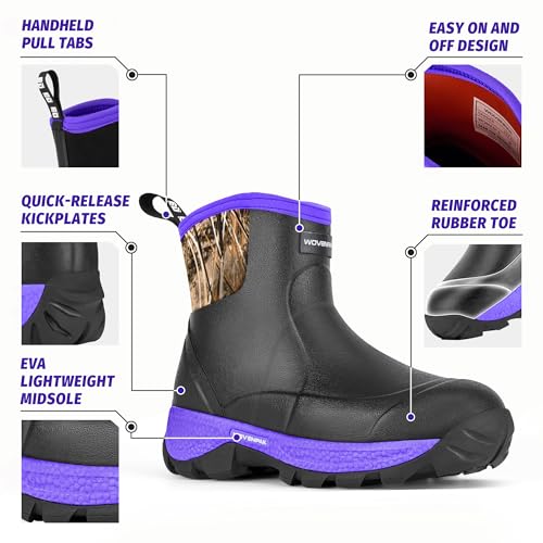 WOVENPAK Ankle Boots for Women, Rubber Rain Boots Waterproof Women, Ankle Garden Mud Boots Shoes, Rubber Boots for Womens Insulated Lightweight Short Boot Outdoor, Garden, Yard Work, Size 9 - image 6