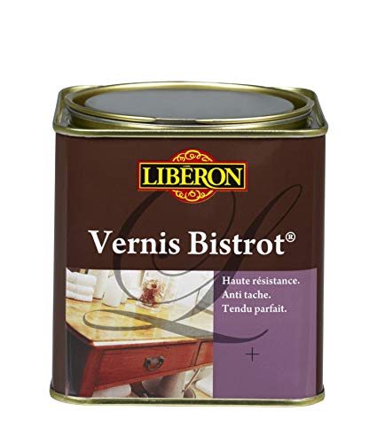 Libéron - Vernis bistrot - Vernis bois - Meubles Boiseries Objets - Très haute qualité - Anti-taches - Anti-chocs et rayures - Tendu bon - Chêne clair Satin - 0,5L