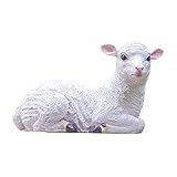 WUANGYOL Sheep Lamb Goat Statues Figurines Outdoor Animal Sculpture Home Decor Garden Cute Resin Decoration Ornament Farm Patio Lawn Yard Party Wedding Farmhouse Gift B