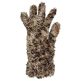 Northcrest Womens Plush Fuzzy Speckled Brown & Tan Knit Gloves