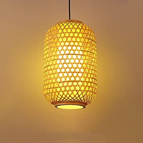 Suspension bambou pour îlot de cuisine et café au style rétro beige