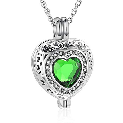 Shajwo SH-F20015-GREEN Cremation Jewelry Heart Urn Necklace cover