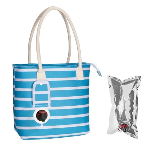 Tirrinia Wine Tote Bag, Beach Cooler for Travel Gift, Drink Purse Travel Bag with Hidden Dispenser,...