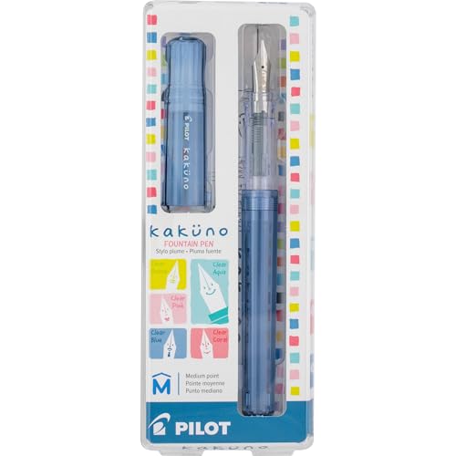 PILOT Kakuno Fountain Pen, Blue Barrel, Medium Nib