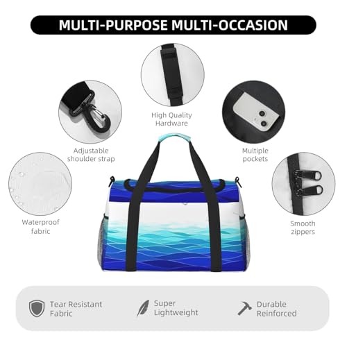 Bolsa de viaje marítimo grande e impermeable con diseño plegable Ocean Waves 5