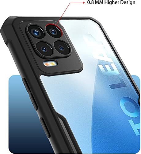 Image of Designerz Hub Transparent Crystal Clear Hard PC Back Case with TPU Bumper, Military-Grade Drop Protection, Shockproof Anti-Scratch case Cover for Realme 8i
