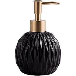 Fregadero Ceramica Redondo Dispensador de jabón? Dispensador de jabón de cerámica de 13.5 oz Dispensadores de loción redondos con patrón de diamante Dispensadores de ducha for jabón de baño, Fregadero de cocina Hogar y cocina (