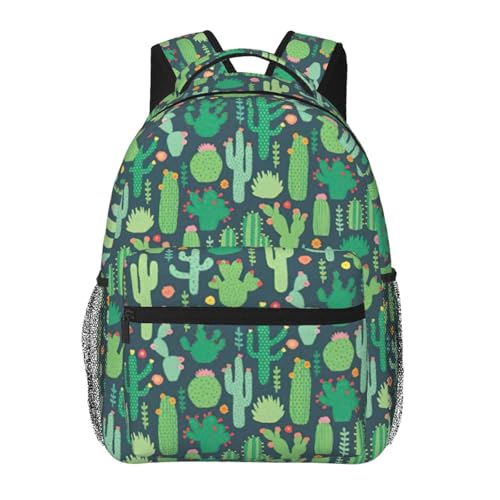Mochila cómoda para espalda sin costuras con diseño cactus
