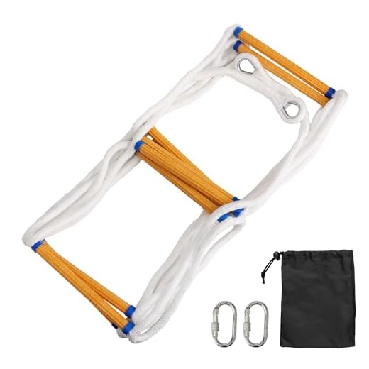 Emergency Fire Escape Rope Ladder 2 Story Homes 16 Feet Flame Resistant Fire Safety Ladders with Carabines | Weight Capacity up to 2500 Pounds | Portable and Reusable