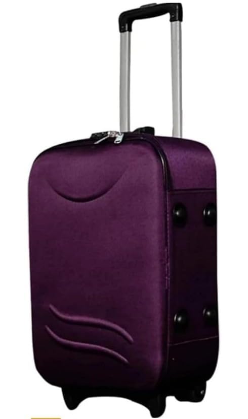 Polyester Soft-Sided Trolley Bag for Travel | Cabin & Check-in Luggage Suitcase with 3 Wheels | Lightweight 24-Inch Medium Travel Bag (Purple)