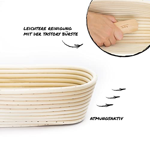 Gärkörbchen Tastory Gärkorb Set oval 28 cm mit Holzbürste