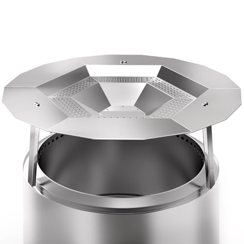 Heat Deflector for Solo Stove Yukon 1.0 & 2.0 27 Fire Pit Heat Diffuser Accessory Heavy-Duty 304 Stainless Steel Outdoor Heat Deflector with Spark Guard Solo Stove Yukon Accessories