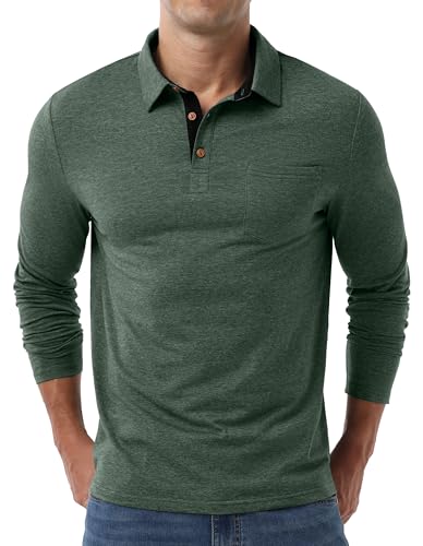 Sailwind Polo para Hombre Manga Larga Camiseta Casual de Algodón con Botones y Bolsillo miniatura 3