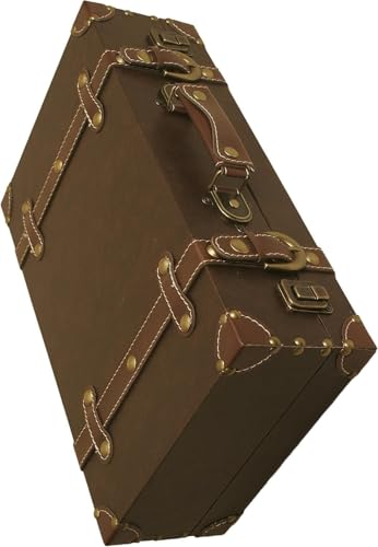 FZXCMY Vintage Suitcase Covered Decorative Trunk Antique-Style Wood Chests, Perfect for Weddings and Keepsakes