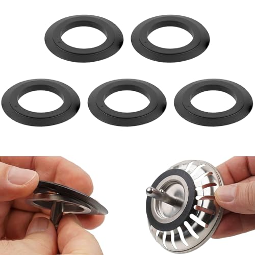 LIAMGUS Lot de 5 joints en caoutchouc pour bouchon d'évier, bouchon de baignoire, joint d'évier, panier de bonde de bonde en caoutchouc, pour accessoires d'évier de cuisine (convexe)