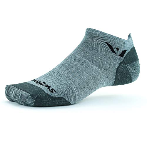 Swiftwick PURSUIT ZERO Tab Ultralight Running and Golf Socks, Merino Wool (Heather, Large)