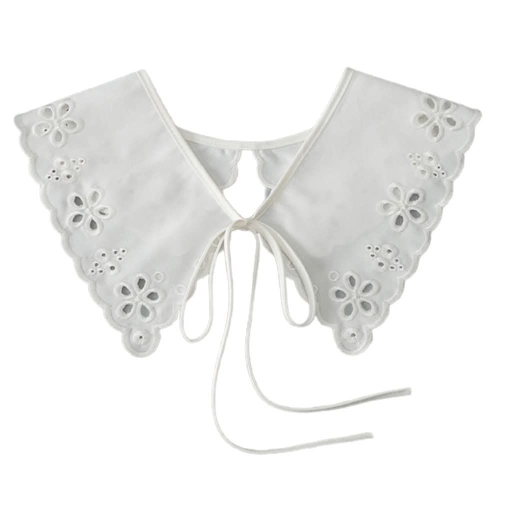 YUTR Embroidery Fake Collar Various Shape False Collar Breathable Summer Faux Collar Necklace Dress Shirt Collar Shawl (Color : D, Size : 1)
