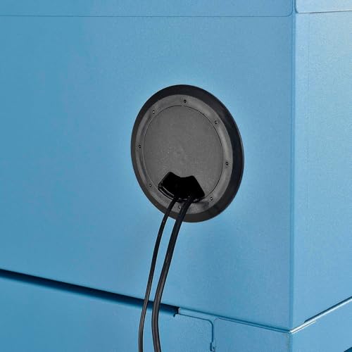 Image of Global Industrial Mobile Security LCD Computer Cabinet Enclosure, Blue | For 24 inch Diagonal Monitors, Steel Construction, Powder Coat Finish, 24-1 /2 inchW x 22-1 /2 inchD x 62-3 /4 inchH, Unassembled