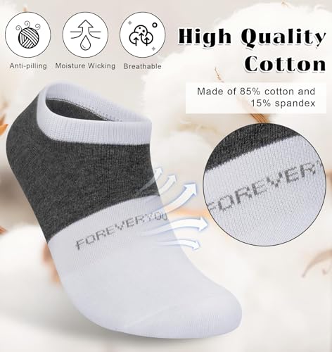 YSense Mens No Show Socks Cotton Invisible Low Cut Ankle Socks 6-10/11-13 with Non Slip Grips 6 Pairs2