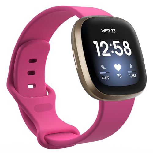 Replacement Bands Compatible with Fitbit Versa 4 Bands/Fitbit Sense 2 Bands/Fitbit Versa 3 Bands for Women Men, Watch Strap Waterproof Wristbands for Fitbit Versa 4 Smart Watch