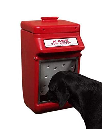 Kane KDF Wall Mount Auto-Shut Dog Feeder, 25 lb Capacity, Bulk Pet Food Dispenser, Outside Dog Bowl is built to last with high density polyethylene and 304 stainless steel