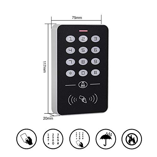 HFeng Cheap Access Control System Kit Set RFID Access Control Keypad Controller + 180KG/350lbs Electric Magnetic Lock + Power Supply + 10pcs RFID Keychains Cards for Door Entry System - Image 4