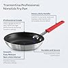 Tramontina Professional 8-Inch Non Stick Small Frying Pan, Heavy-Gauge Aluminum Skillet with Reinforced Nonstick Coating, Red Handle, Dishwasher and Oven Safe #2