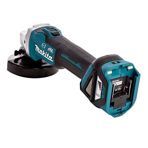 Makita DGA463Z 18 V bürstenloser 115 mm Winkelschleifer mit 2 x 5,0 BL1850, 1 x DC18RC – Bild 4