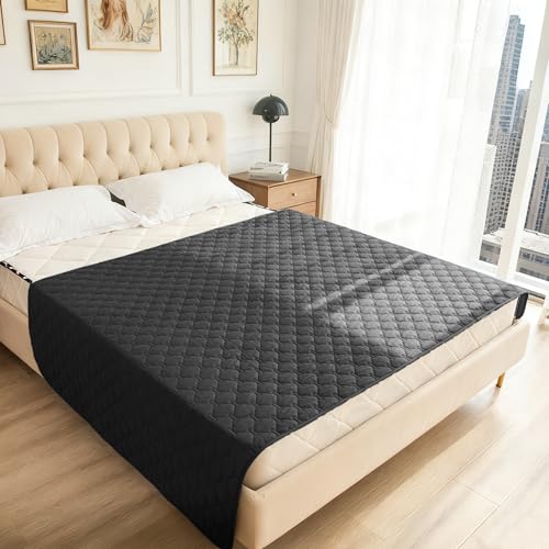 Image of gogobunny 100% Double Sided Waterproof Dog Blanket Soft Pet Bed Cover Reversible Protect Furniture Couch Sofa Car for Puppy Cat Kids (Dark Charcoal /Light Charcoal, 68x82 Inch (Pack of 1))