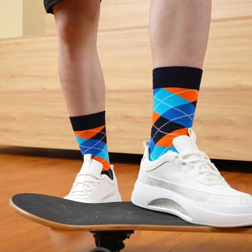 WeciBor Men's Dress Cool Colorful Fancy Novelty Funny Casual Combed Cotton Crew Socks Pack