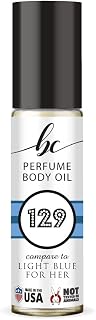 BC Perfume 129 Inspired by Light Blue For Her For Women Fragrance Body Oil Dupes Alcohol-Free Sample Travel Size Concentrated Long Lasting Roll-On 0.3 Fl Oz/10ml