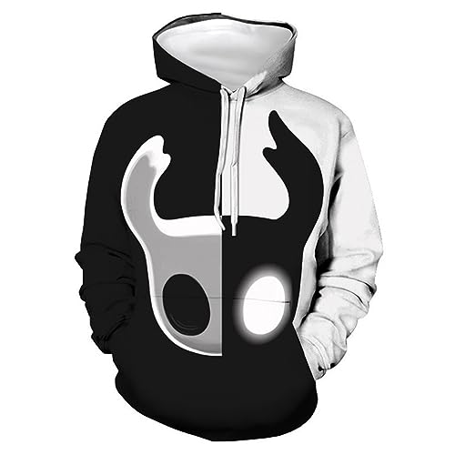 OUHZNUX Hollow Knight Sweater Men's and Women's 2D Printing Autumn Winter Short Sleeve Long Sleeve Hooded Sweater Harajuku Casual Street Apparel Loose Fit-1||S