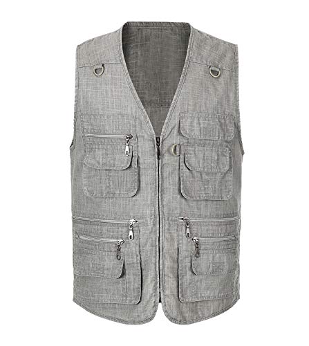 Mens Outdoor Fishing Vest Safari Travel Photography Vests Jacket Multi Pocket