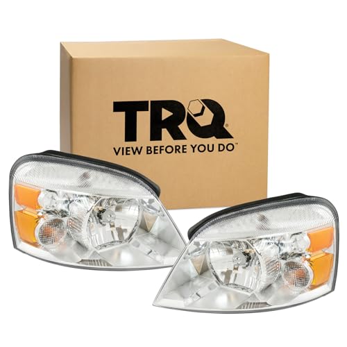 Image of TRQ 2 Piece Headlight Assembly Set Driver & Passenger Side Compatible with 2004-2007 Ford Freestar Mercury Monterey FO2502203 FO2503203