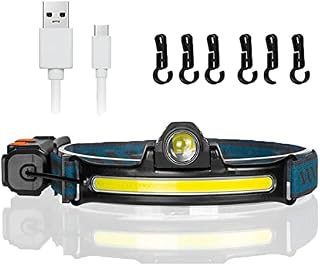 YPSNH LED Head Torch, Headlamp Flashlight with Motion Sensor, 270°Wide Beam Headlight IP65 Waterproof, Sports Head Lamp for Walking Hiking Camping Running Hunting Fishing