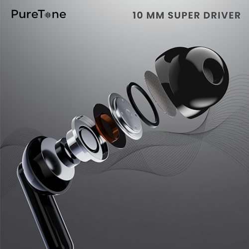 Image of OOGE Tune 8 Neckband Bluetooth Earphones, 30 Hours Playtime, Deep Bass, Type-C Fast Charge, Sweat Resistant, Magnetic Eartips, Sound Pulse Mic (Satin Black)