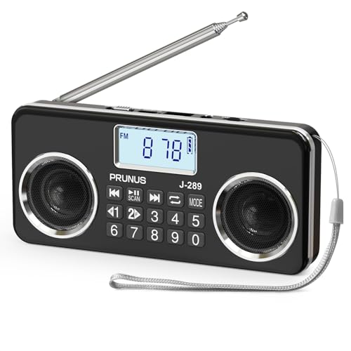 Bluetooth Speaker with FM Radio, Good Sound, TF Card/USB Playback, Mp3 Player with Speaker, Headphone Jack, USB C Rechargeable Radio fm, Indoor and Outdoor, Bluetooth Radios(NO AM)