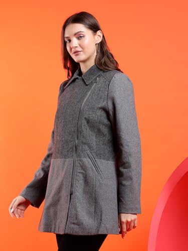 Image of KOTTY Womens Cotton Blend Standard Length Elegant Style Coat - Classic Style with Modern Detailing