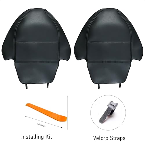 Image of LunaBox Seat Back Protector - Wear Resistant Seat Protector, Seat Back Kick Mats with Bigger Organizer Pocket - 2 PCS (White)
