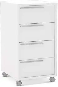 Gaveteiro Maia 4 Gavetas com rodízios Branco Politorno