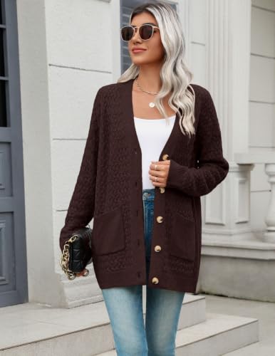 Image of Zeagoo Cardigan Sweaters for Women Long Sleeve Fall Clothes Button Down Top