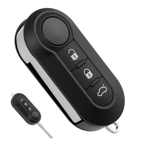 Carcasa para Llave Coche 3 Botones para FIAT 500 Punto Panda Peugeot, Repuesto Mando a Distancia Fácil Instalar para Ducato Doblo Delta Lancia 500L Bravo EVO, Llave Mando Carcasa Distancia Plegable